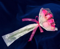 Wood Rose Bouquet - Mixed Pinks Awareness