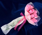 Wood Rose Bouquet - Pink Awareness