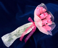 Wood Rose Bouquet - Pink Awareness