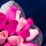 Wood Rose Bouquet - Hot Pink and Pink