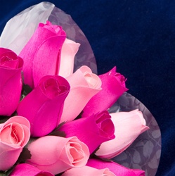 Wood Rose Bouquet - Hot Pink and Pink